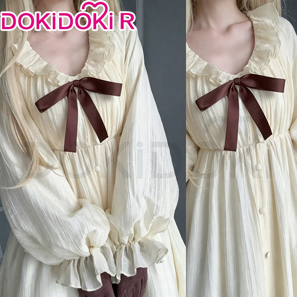 DokiDoki-R Anime Violet Evergarden Cosplay Violet Costume Beige Nightgown Sleep Dress - Image 3