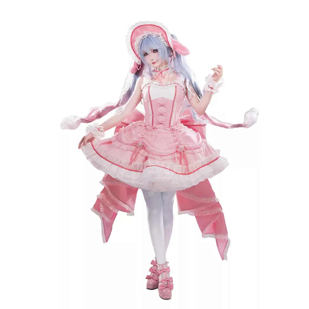 DokiDoki-R Cosplay Snow Pink Dress Lolita Female Costume - Image 5