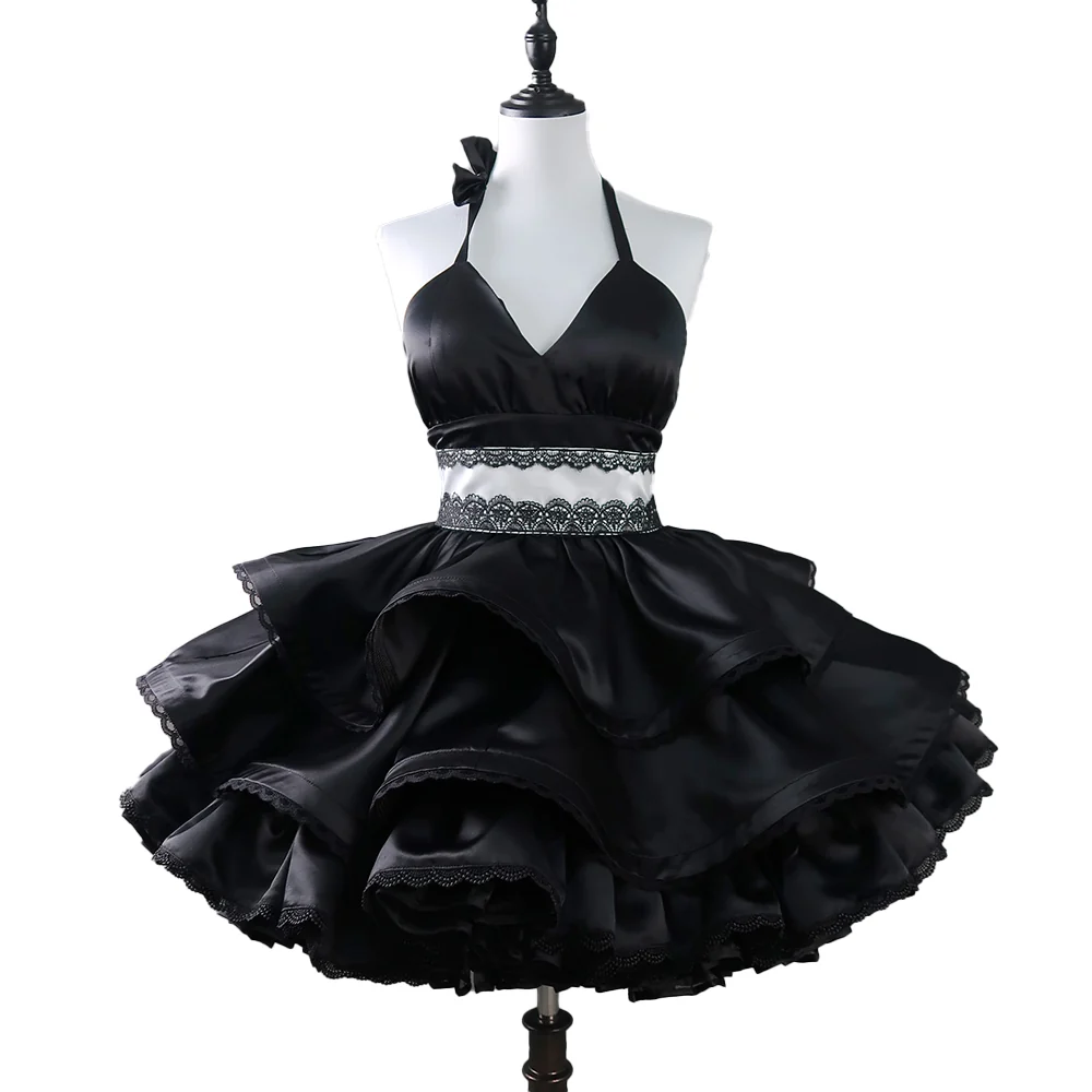 DokiDoki-R Cosplay Black Butterfly Dress Costume / Headphone / Cocktail Hat Magnet Gown - Image 11