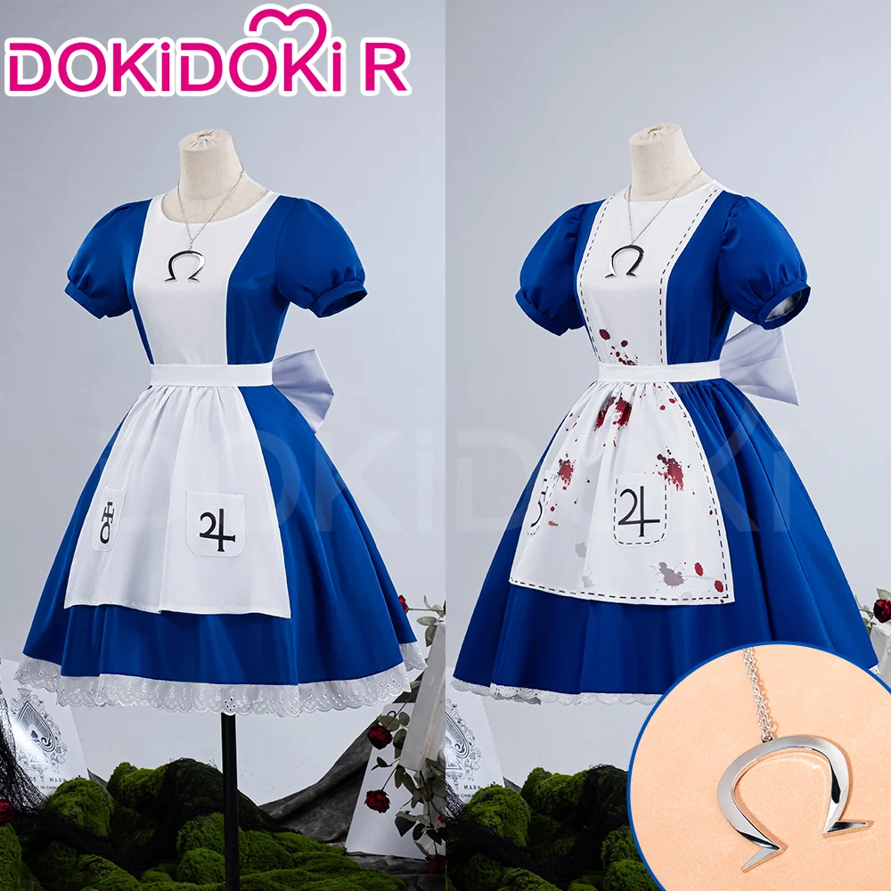 【Partially Ready For Ship】【Size XS-3XL】DokiDoki-R Game Alice: Madness Returns Cosplay Alice Costume Blue Dress