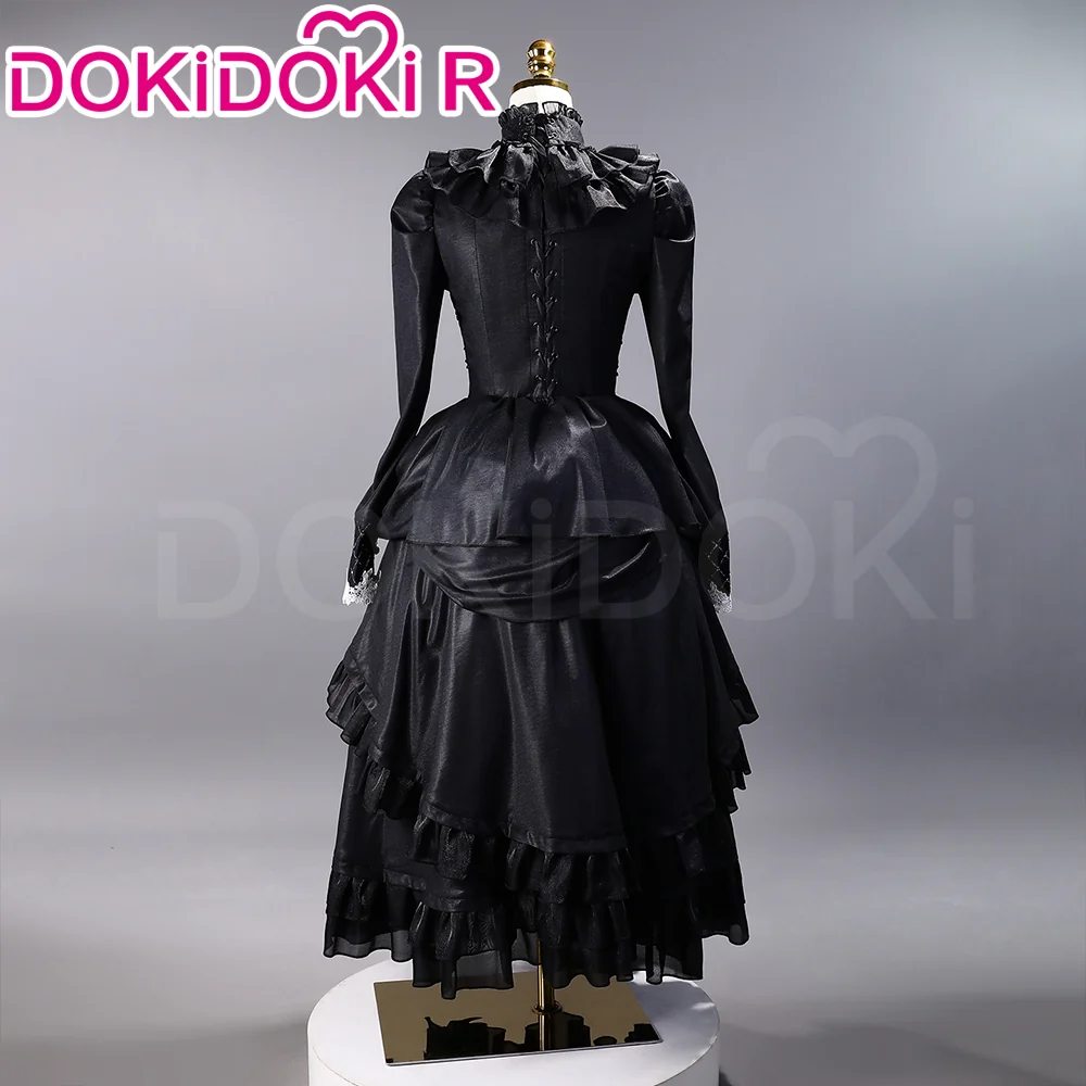 【Size S-3XL】DokiDoki-R Game Cosplay Black Dress Lolita Halloween - Image 4