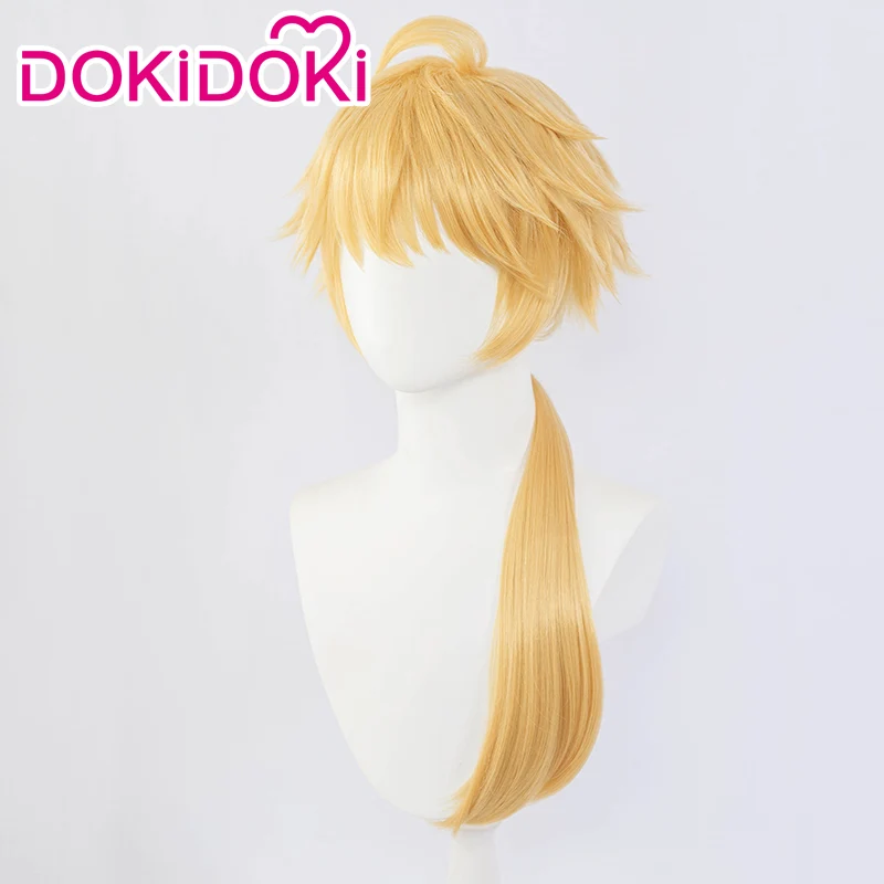 【Wig Ready For Ship】DokiDoki Game Genshin Impact Cosplay Thoma Wig Long Golden - Image 2