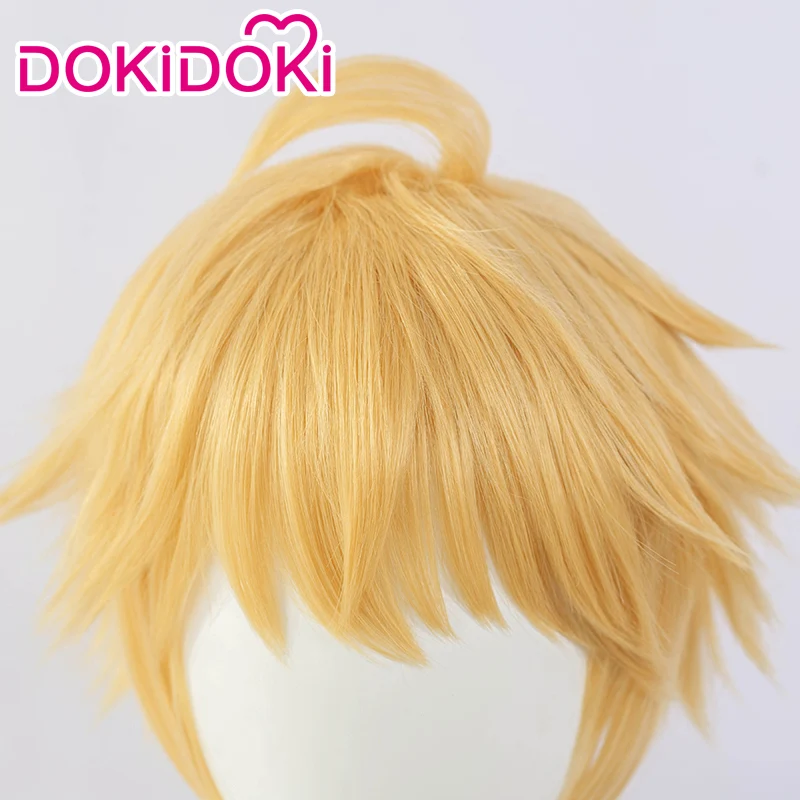 【Wig Ready For Ship】DokiDoki Game Genshin Impact Cosplay Thoma Wig Long Golden - Image 4