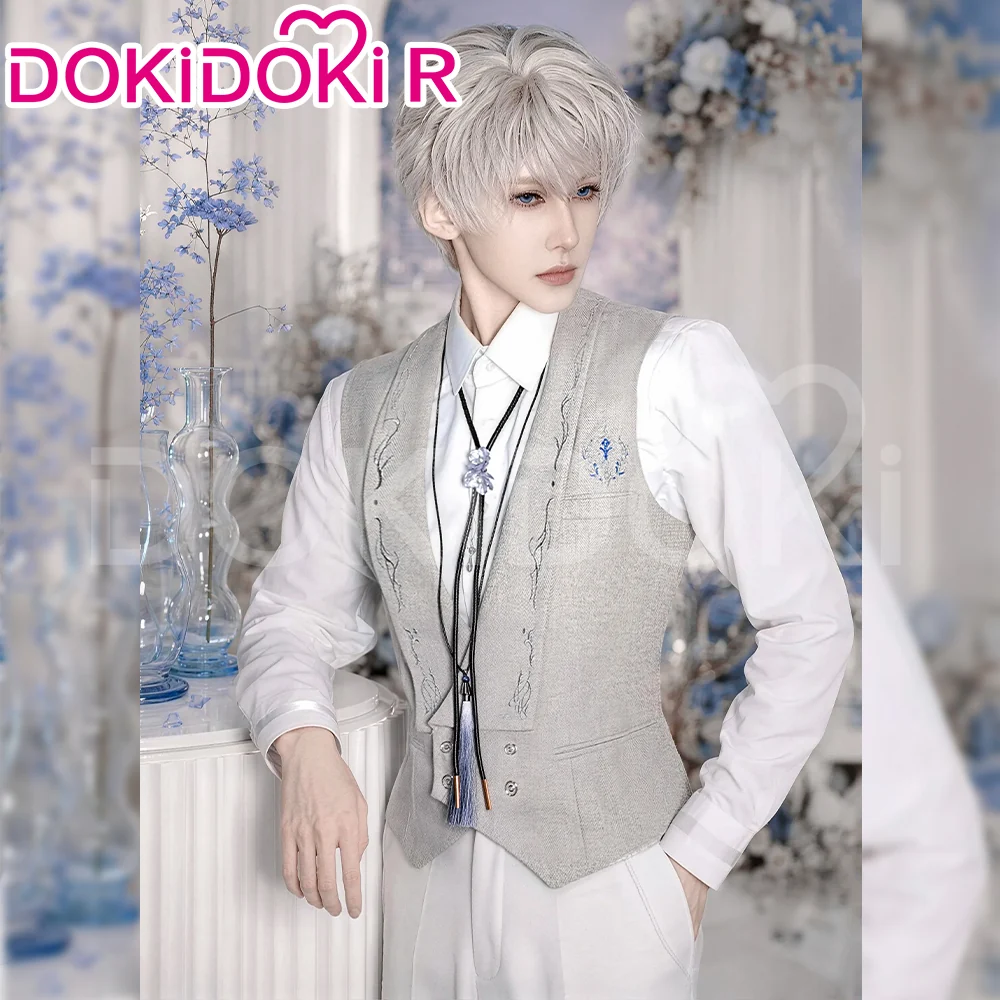 DokiDoki-R Game Love and Deepspace Cosplay Xavier Costume Silvery Polyphony Suit Top Only - Image 4