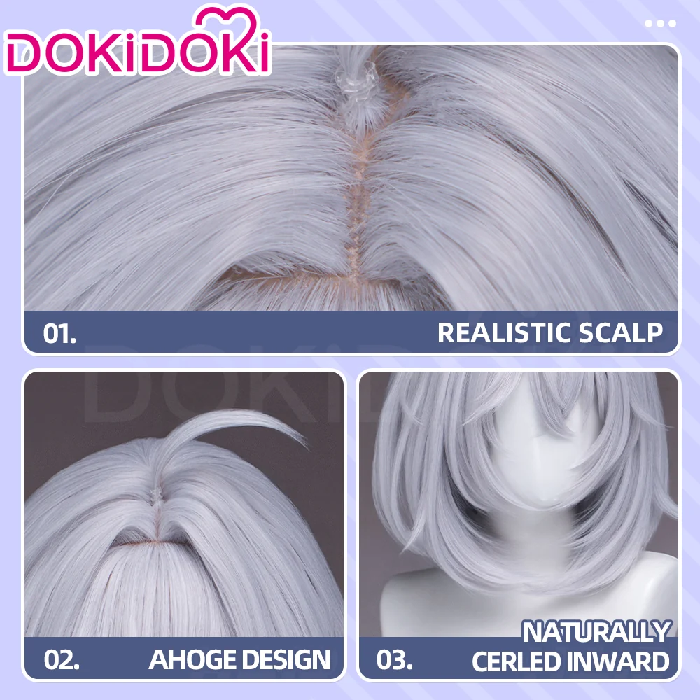 【Ready For Ship】DokiDoki Game Neverness to Everness Cosplay Esper Zero Female Wig Short Straight Grey Hair MC NTE - Image 6
