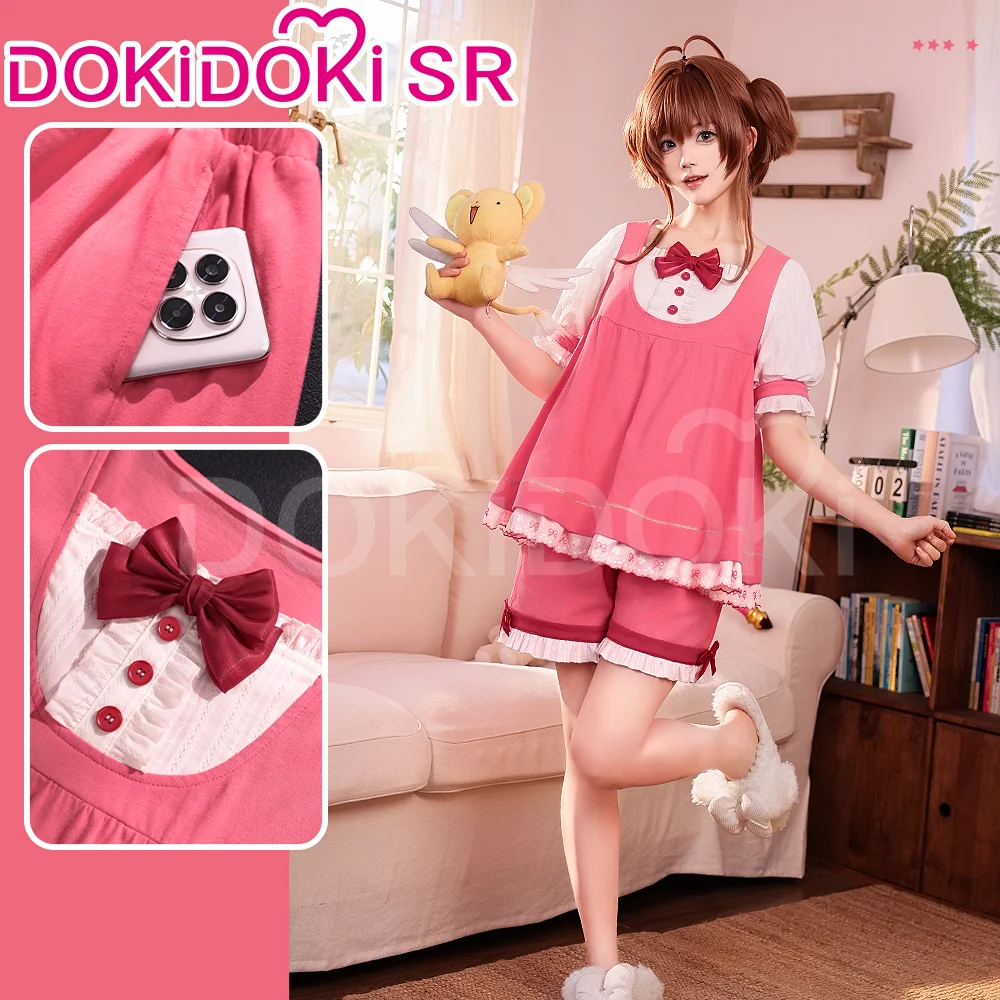DokiDoki-SR Anime Card Captor Sakura Cosplay Kinomoto Sakura Costume Pink Pajamas / Nightgown Dress Summer Wear - Image 5