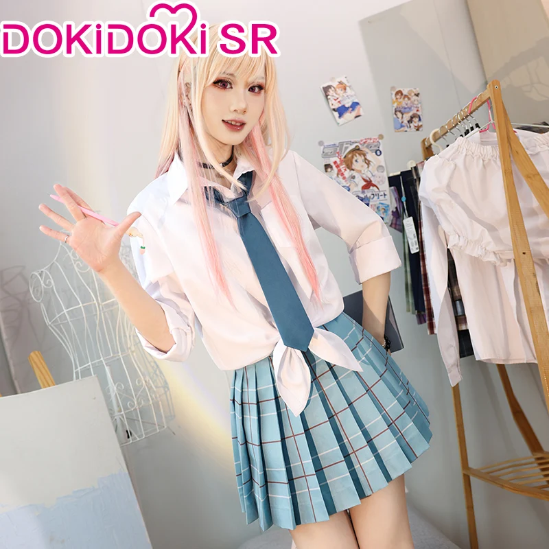 DokiDoki-SR Anime Cosplay Costume School Uniform White Blue JK - Image 4