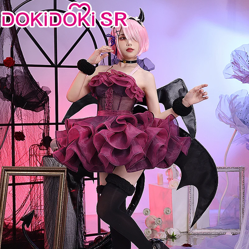 DokiDoki-SR Anime Game Re Zero Rem Cosplay Women Angel Costume Halloween - Image 3