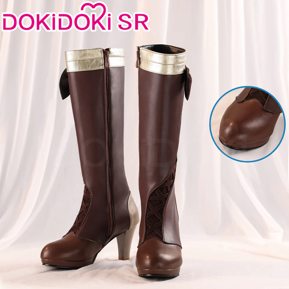 【Ready For Ship】DokiDoki-SR Anime Violet Evergarden Cosplay Violet Shoes Brown Boots