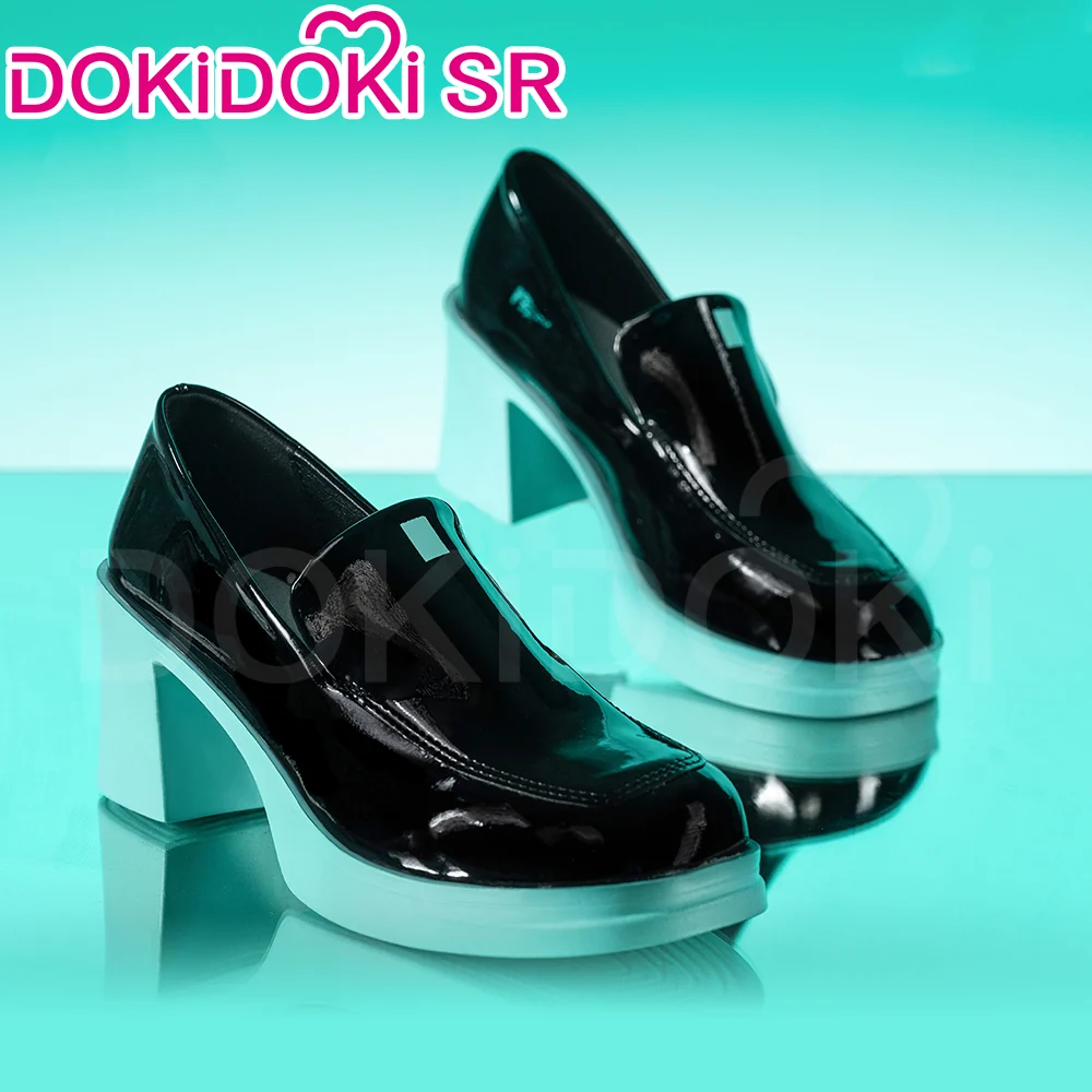 DokiDoki-SR Cosplay Suit Cute Shoes Black Green High Heels - Image 2