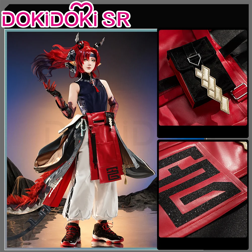 DokiDoki-SR Game Arknights Cosplay Yu Costume / Tail / Horns - Image 2