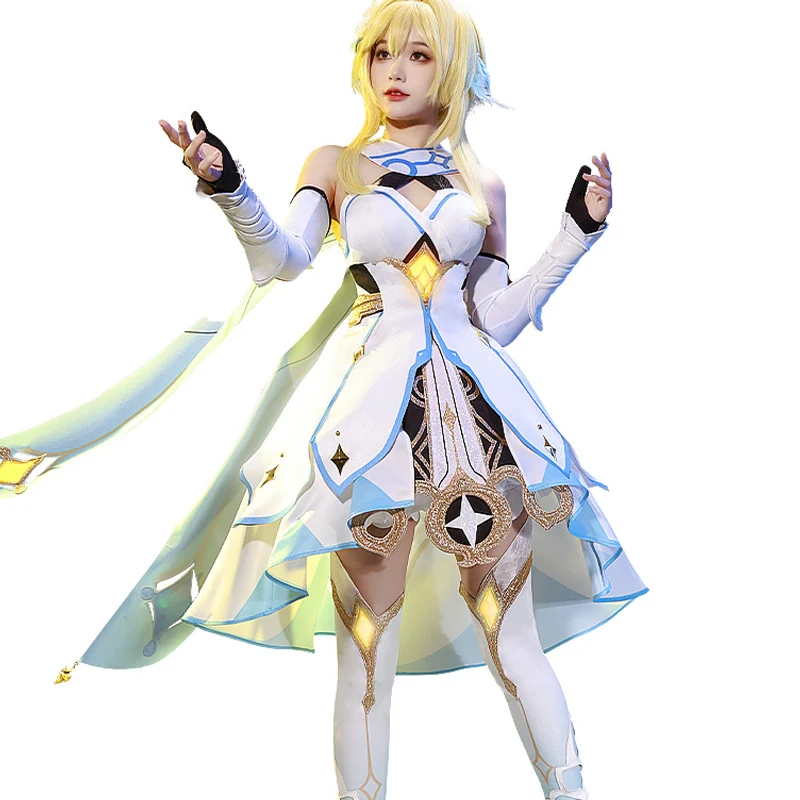 【Ready For Ship】【7 Diffrent Lights】【Short Ver. Shoes Last Batch】DokiDoki-SSR Game Genshin Impact Traveler Lumine Cosplay Costume Ying /Shoes - Image 7