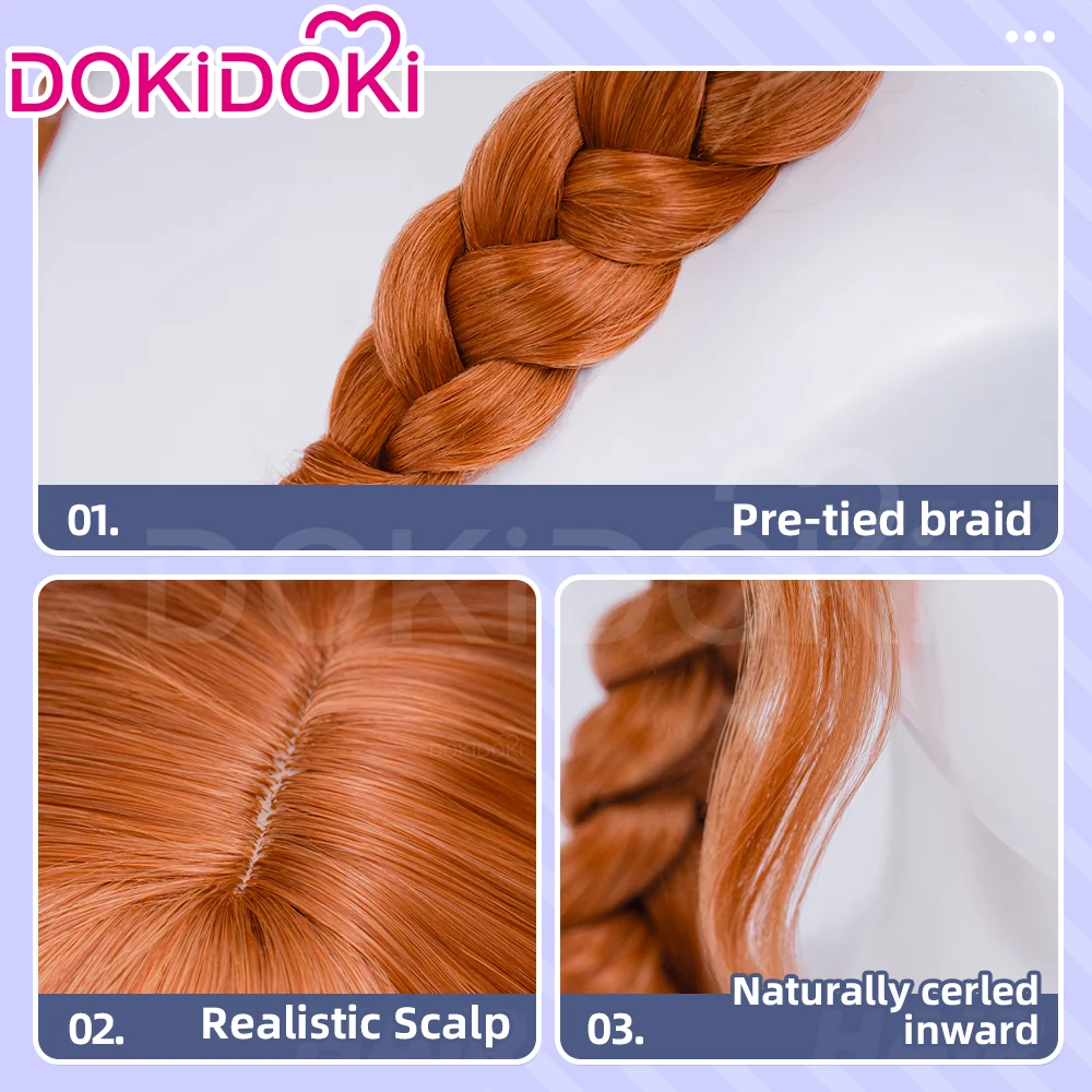 【Ready For Ship】DokiDoki TV Season 2 Cosplay Wig Long Orange Double Ponytails Hair - Image 4