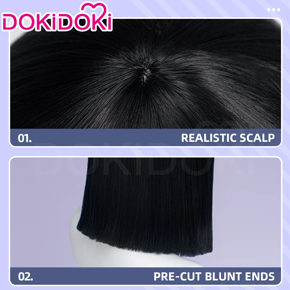 DokiDoki TV Series Cosplay Wig Long Straight Black Hair - Image 4