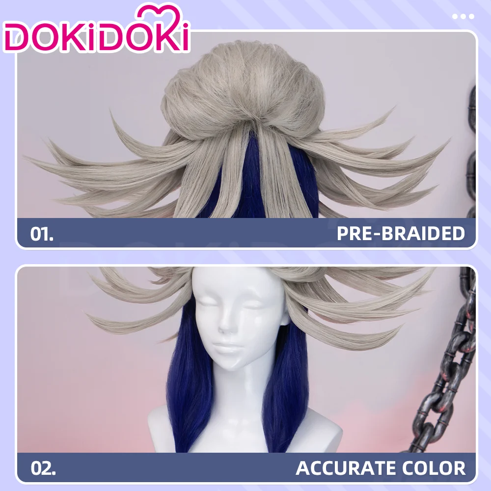 【EU Local Shipping】【Front Lace】DokiDoki Anime GACHIAKUTA Cosplay Tamsy Caines Wig Long Blond Navy BlueHair - Image 6