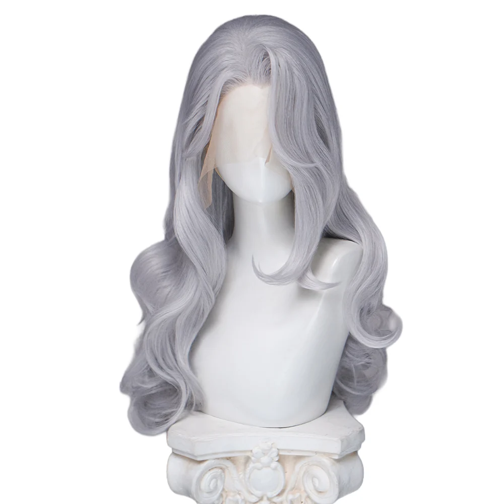 【Ready For Ship】【Front Lace】DokiDoki Game Cosplay Wig Long Curly Silver Hair - Image 10