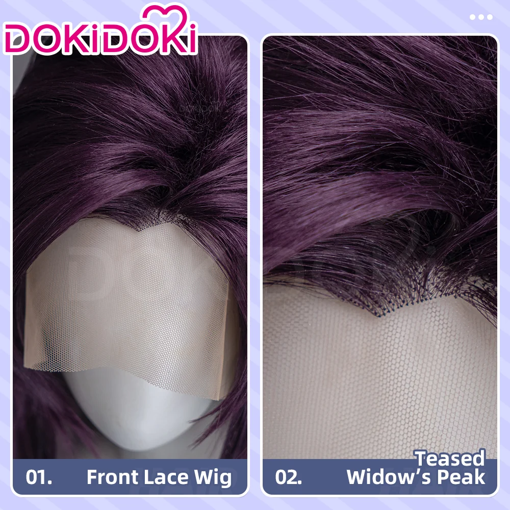 【Ready For Ship】【Front Lace】DokiDoki Game Cosplay Long Straight Purple Hair - Image 4