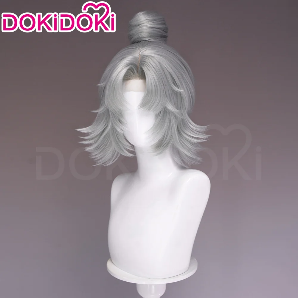 【Front Lace Ready For Ship】【Small Area Front Lace】Dokidoki Game Cosplay Wig Short Curly White Hair Detachable Buns - Image 4