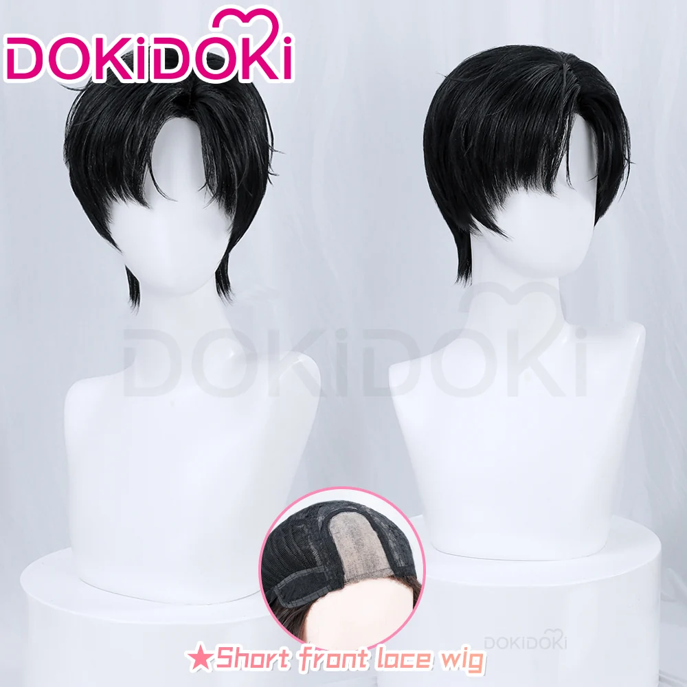 【Partially Ready For Ship】【Small Area Front Lace】DokiDoki Game Light and Night Cosplay Zayne / Osborn Wig / Glasses / Ears Short Straight Black Hair Xiao Yi Mullet Silent Radiance - Image 2