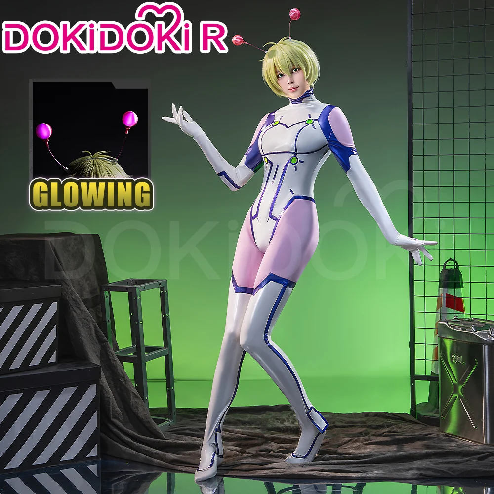 【Ready For Ship】【Glowing】【Size S-3XL】DokiDoki-R Anime Cosplay White Purple Costume Female Bodysuit JumpSuit