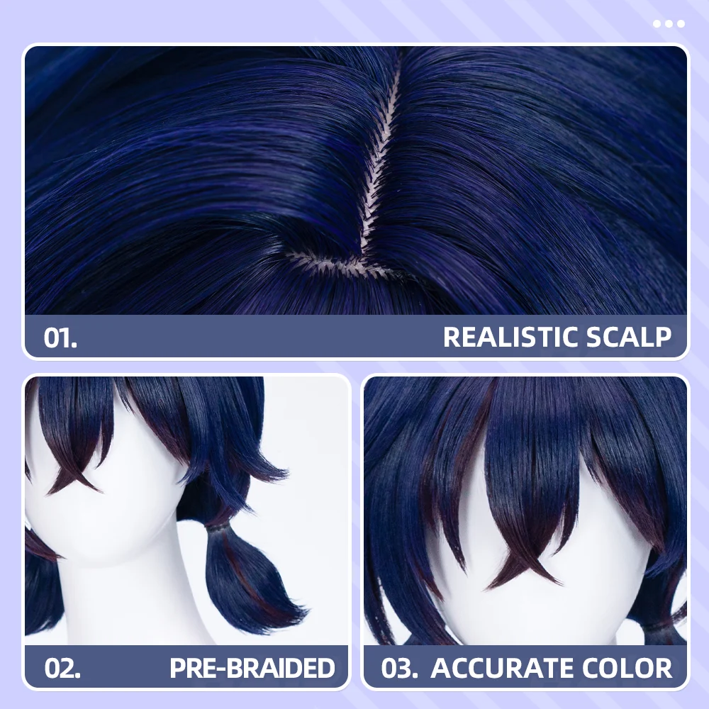 【Ready For Ship】DokiDoki Game Zenless Zone Zero Cosplay Belle Cosplay Wig Short Purple / Hairpin Summer Skies ZZZ - Image 10