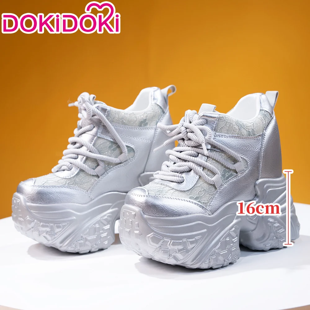 【In Stock】【16 CM】DokiDoki Height Increasing Shoes / Elevator Shoes Black / White / Silver Boots Invisible Breathable Lace Mesh Height-Increasing Shoes - Image 17