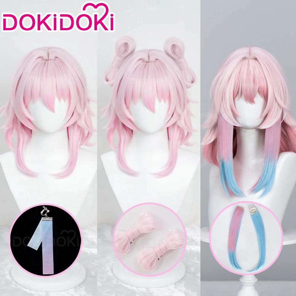 【Partially Ready For Ship】DokiDoki Game Honkai: Star Rail Cosplay March 7th Wig / Earclip Short Pink Nascent Spring