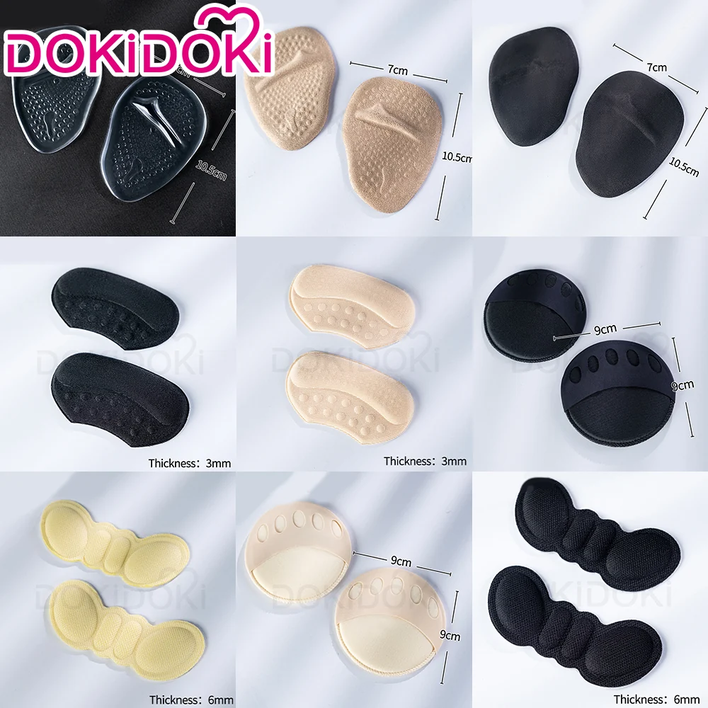 【In Stock】DokiDoki Black White Skin-tone Transparent Anti-friction Forefoot Pads Anti-slip Heel Cushions Shoe Size Adjusters
