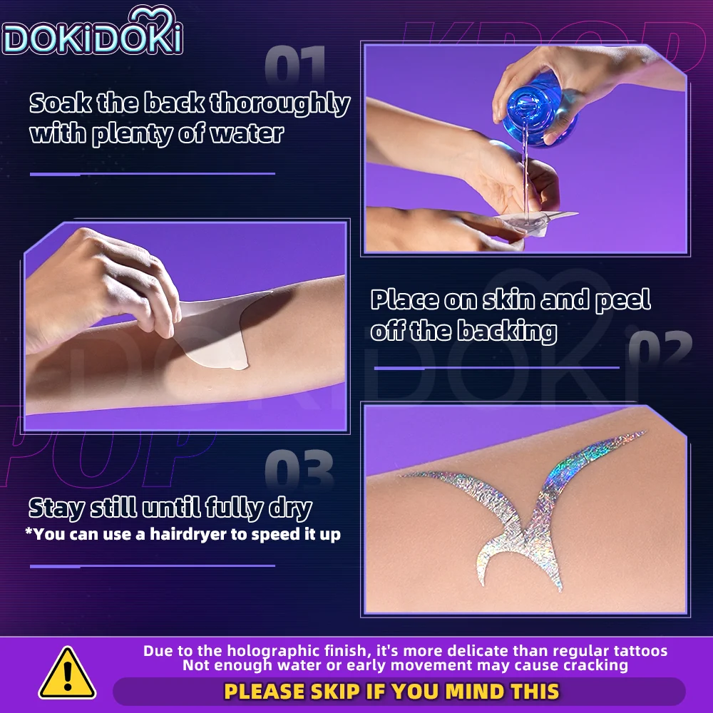 【In Stock】DokiDoki Movie Anime KPOP KILLER Cosplay Tattoo Laser Heat Transfer Version Holographic Patterns - Image 5