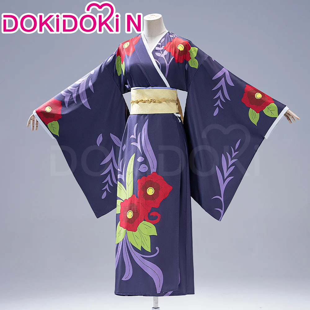【In Stock】DokiDoki-N Anime Cosplay Costume Purple Red Kimono - Image 3
