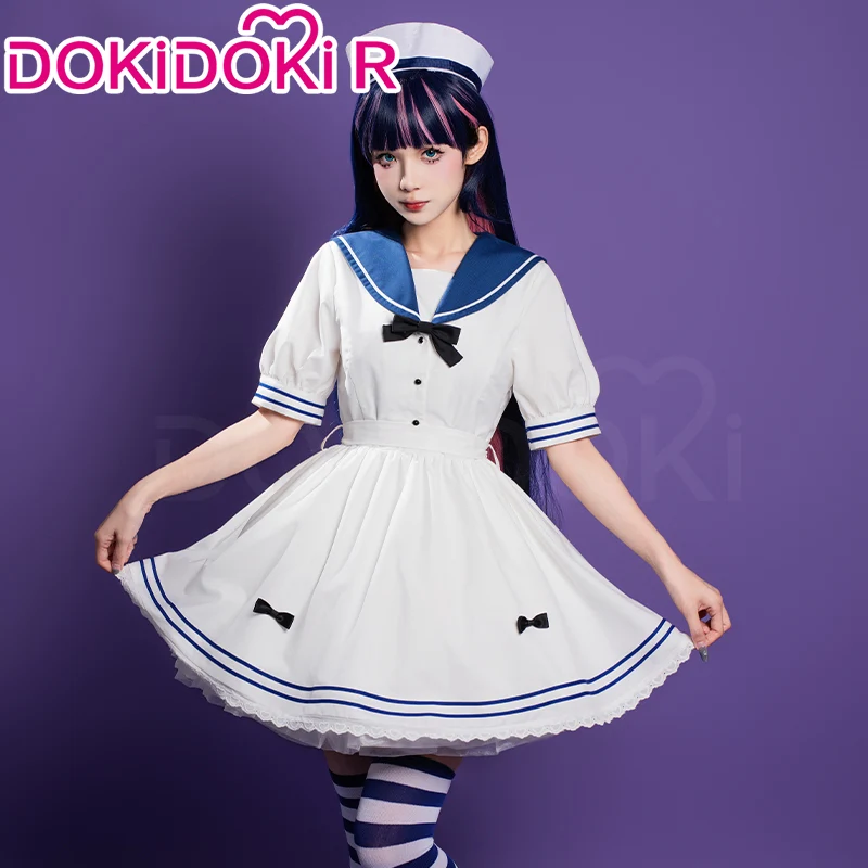 【In Stock】DokiDoki-R Anime Cosplay Costume Blue Navy Dress - Image 2