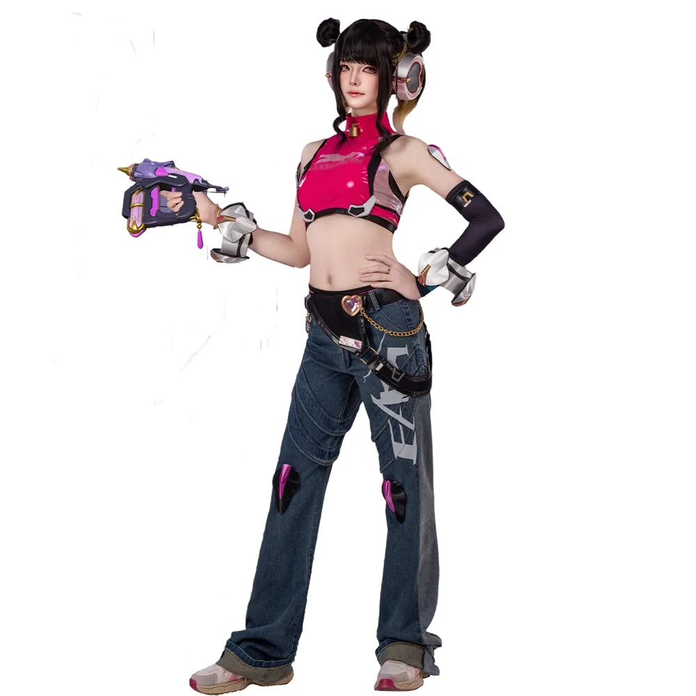 【Partially Ready For Ship】DokiDoki-R Game Cosplay Costume Pink Girl Group - Image 7