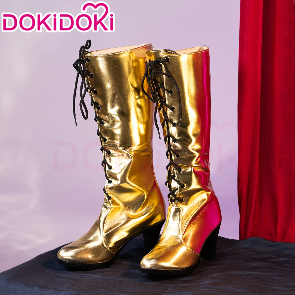 DokiDoki VSINGER Cosplay Megurine Luka Shoes Gold Boots
