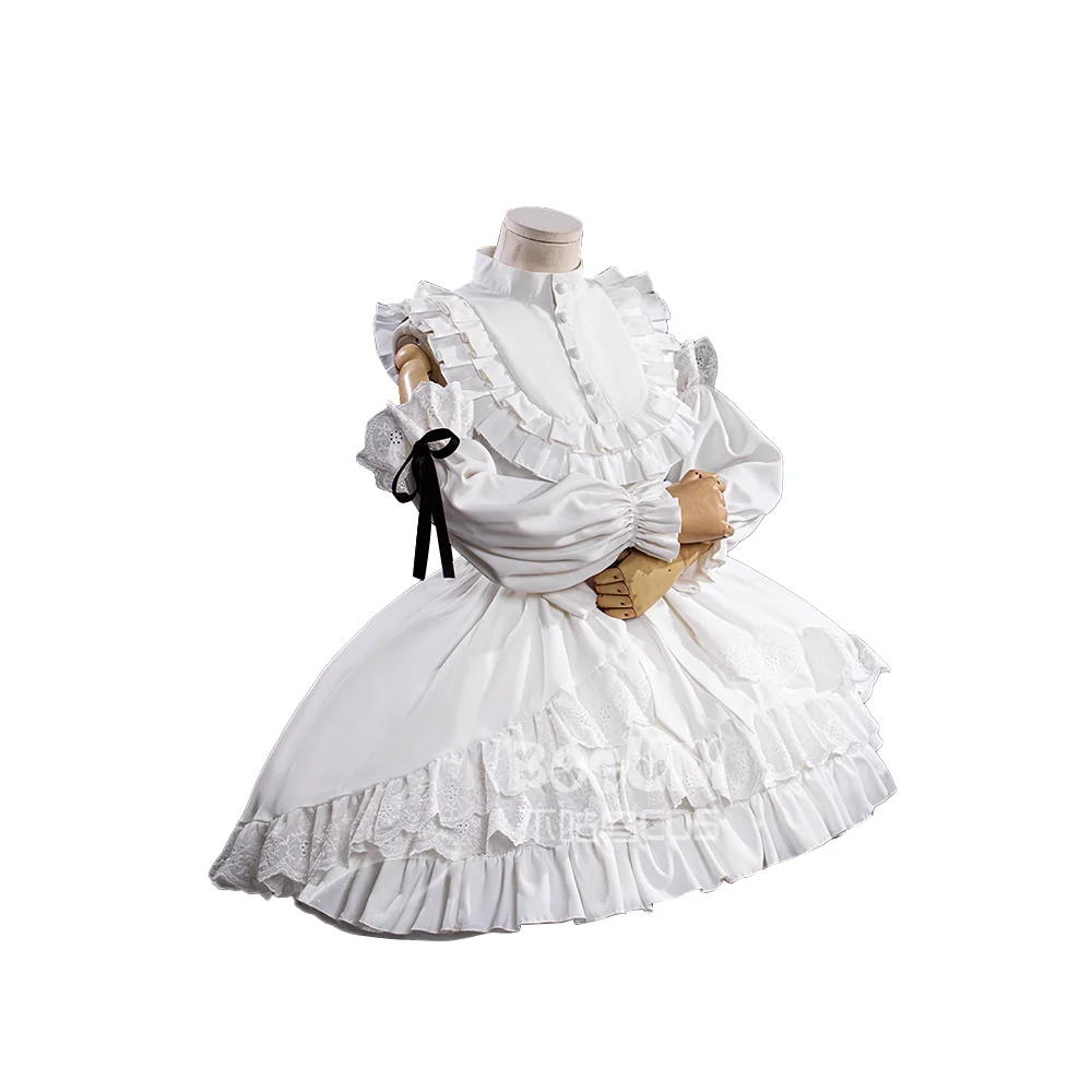 【In Stock】【Size S-2XL】DokiDoki-R Cosplay Vintage Doll Costume White Dress Noodle Stopper Figure - Image 6
