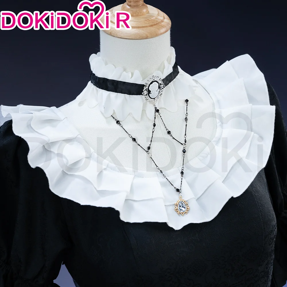 【In Stock】【Size S-3XL】DokiDoki-R Anime Cosplay Costume Black Dress White Rose - Image 3