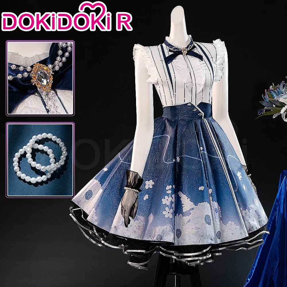 【IN STOCK】【Size S-3XL】DokiDoki-R Game Infinity Nikki Cosplay Nikki Costume Blue Dress Floral Memory