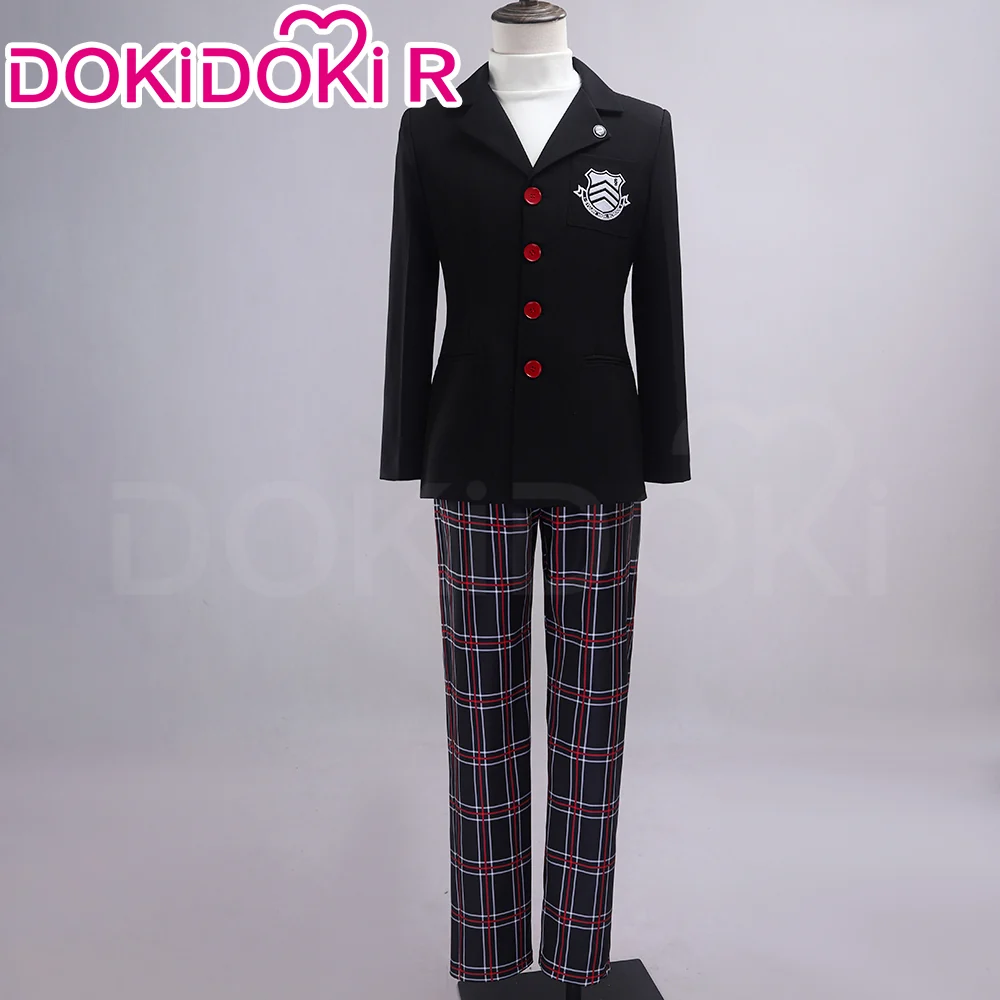 【Size XS-3XL】DokiDoki-R Anime Cosplay School Uniform Costume Black Suit Plaid Pants Casual Wear