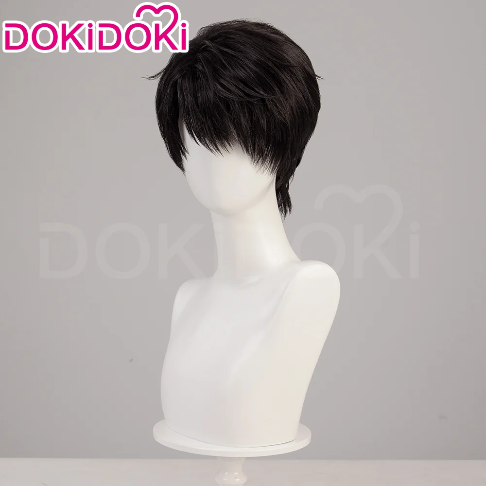 【Ready For Ship】DokiDoki Game Love And Deepspace Cosplay Caleb Wig / Necklace / Bracelet Short Straight Black Brown Hair Mullet Cosmic Horizon Wolf Cut - Image 5