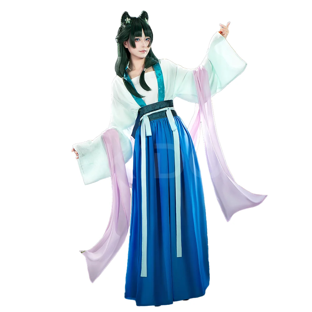 【EU/US LOCAL SHIPPING 】【Size XS-4XL】DokiDoki-SR Anime The Apothecary Diaries Cosplay Maomao Frog Green Dress Costume / Wig Mao Mao - Image 5