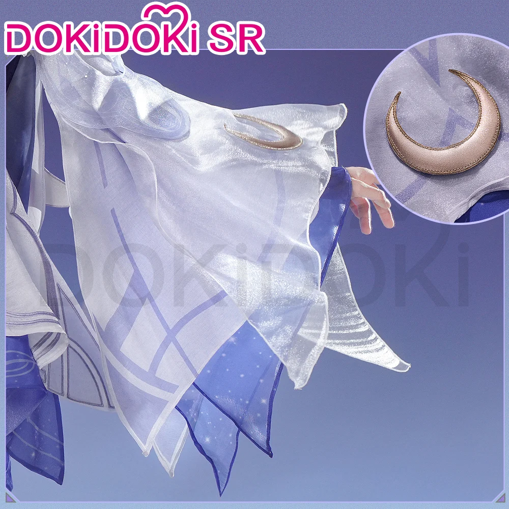 【2 Versions】【Size S-3XL】DokiDoki-SR Game Genshin Impact Cosplay Columbina Costume Moon Maiden Song of the Welkin Moon Nod Krai - Image 4