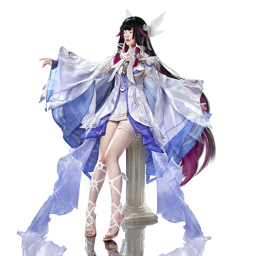 【2 Versions】【Size S-3XL】DokiDoki-SR Game Genshin Impact Cosplay Columbina Costume Moon Maiden Song of the Welkin Moon Nod Krai - Image 5