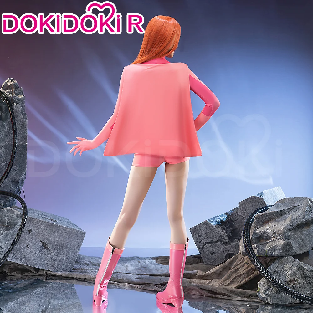 【Size S-3XL】DokiDoki-R Movie Cosplay Pink Female Costume Bodysuit - Image 3