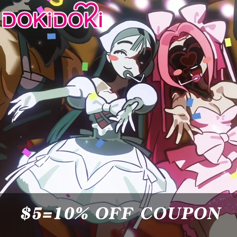 【Confirmed】$5 Deposit =10% OFF Coupon DokiDoki Music Project Cosplay Zombie Idol Costume White Pink Dress Stage Outfit - Image 3
