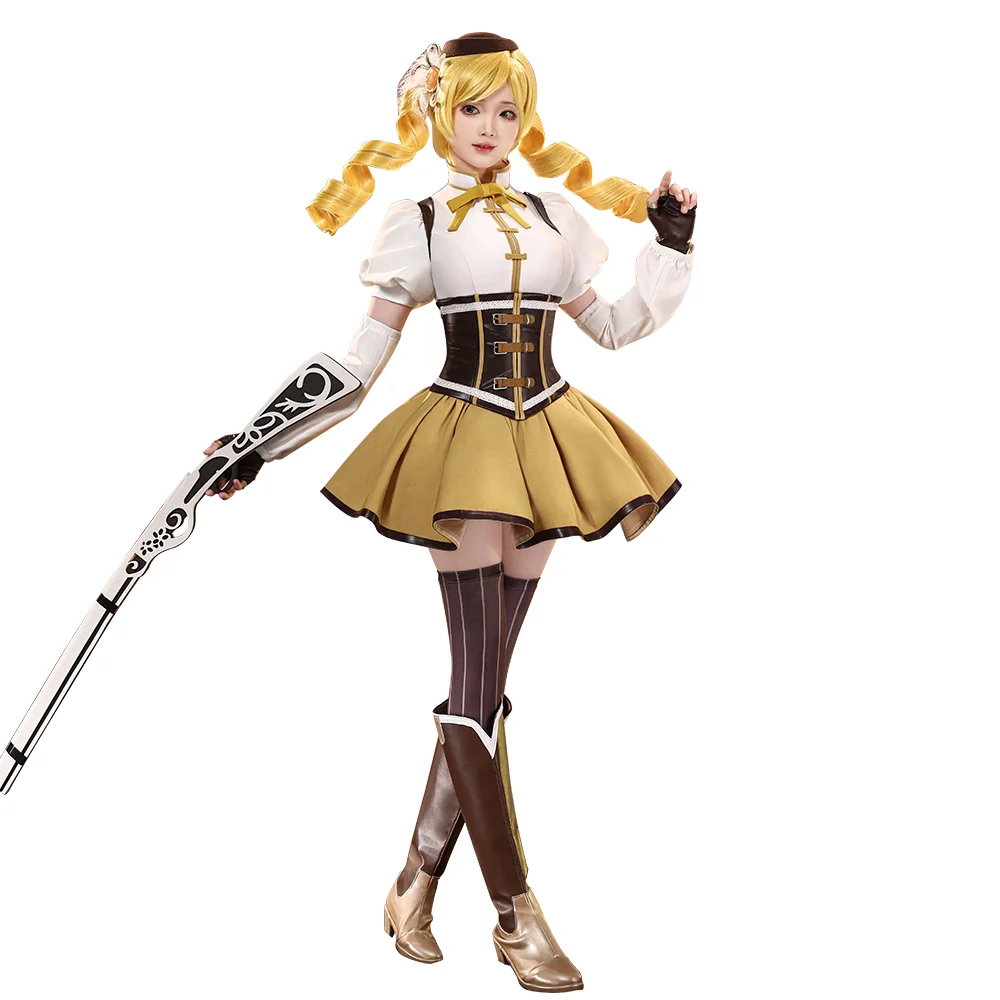 【Ready For Ship】DokiDoki-SR Anime Cosplay Costume Tomooe Maamii Costume Battle Suit Yellow White - Image 5