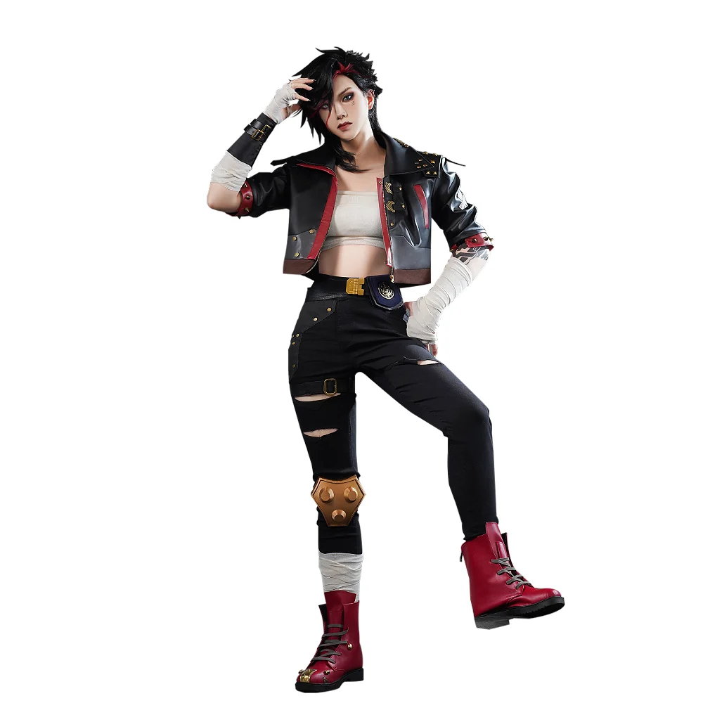 【Ready For Ship】【Size S-3XL】DokiDoki-SR Game Cosplay Black Red Costume EMO - Image 5