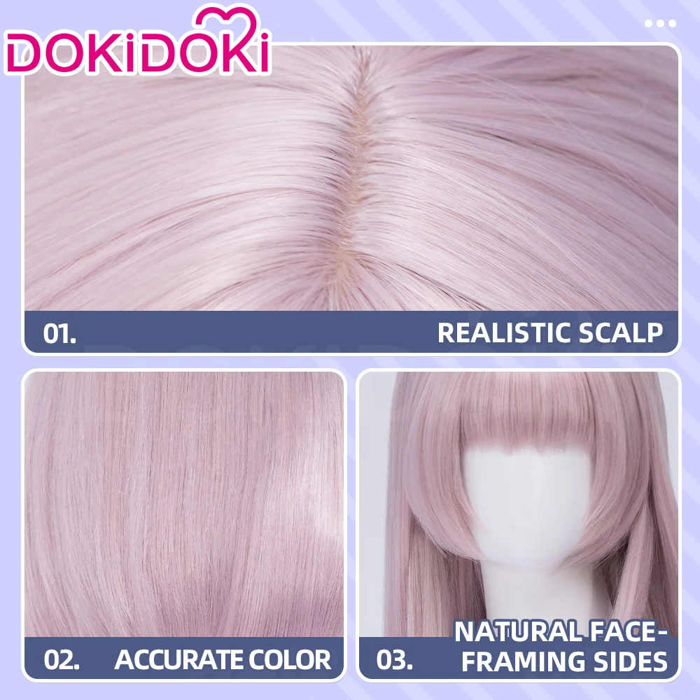 【Braid Ver Ready For Ship】DokiDoki Anime Yofukashi no Uta Cosplay Nanakusa Nazuna Wig Long Straight Pink Hair Braid - Image 10