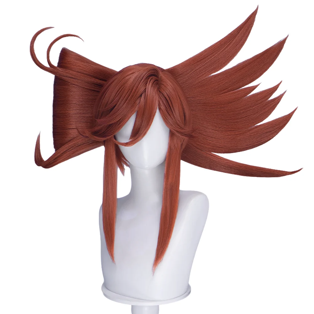 【Pre-Styled Bun】DokiDoki Anime GACHIAKUTA Cosplay Riyo Reaper Wig Long Red Hair - Image 5