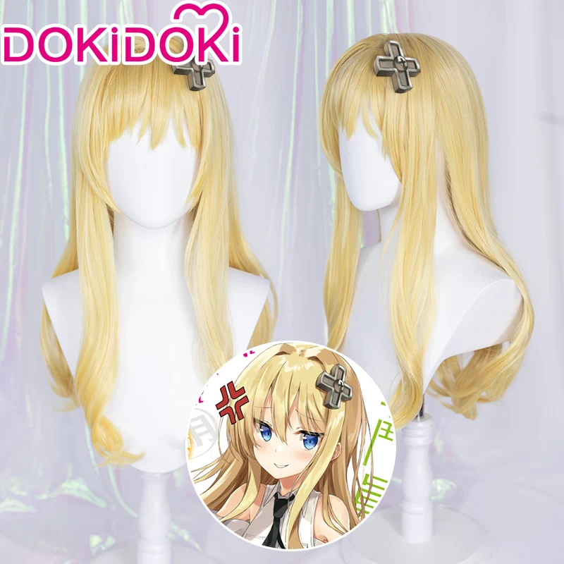 DokiDoki Anime Cosplay Alice Chan Wig Long Curly Yellow