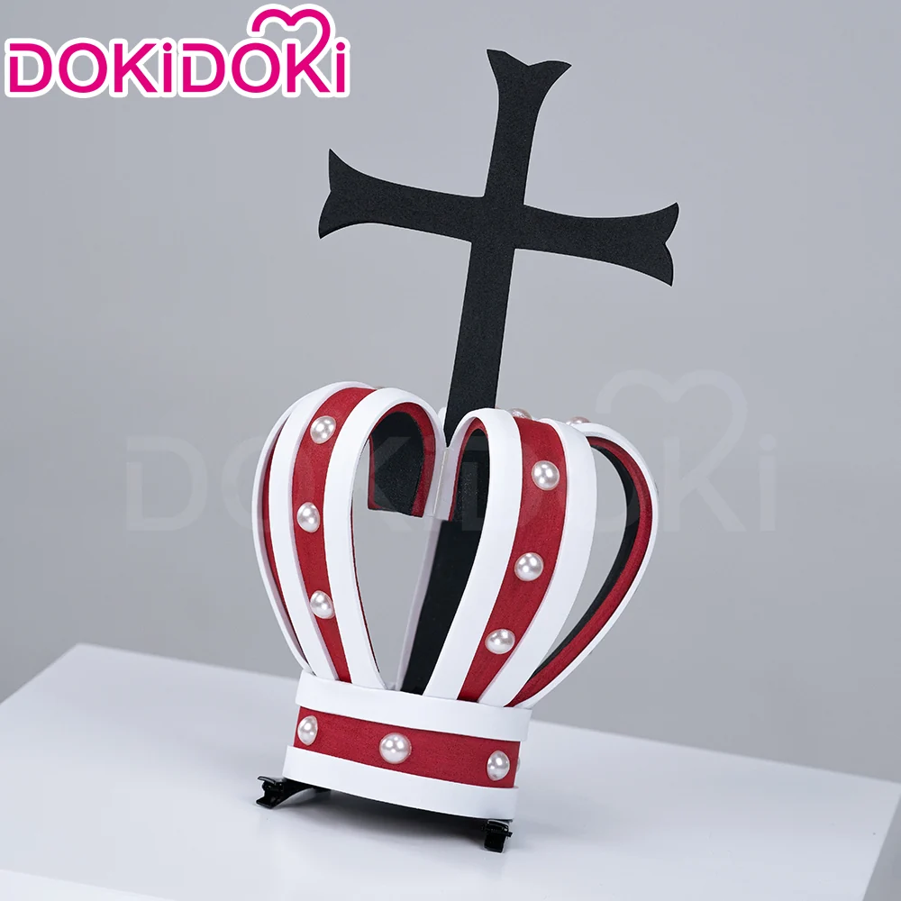 DokiDoki Anime Cosplay Wig Long Curly Pink Hair / Crown - Image 6