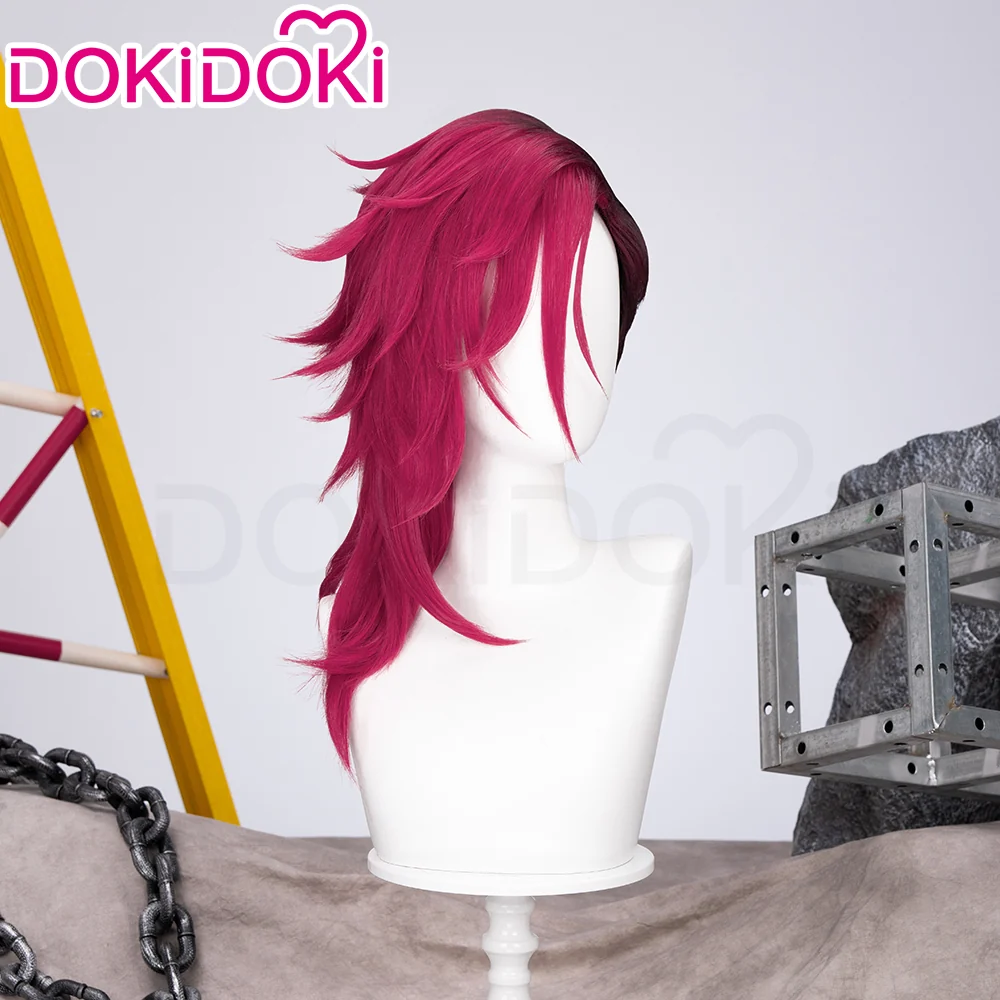 【Partially Ready For Ship】DokiDoki Game Cosplay Cosplay Wig / Earrings / Nose Ring / Tattoo / Goggle Curly Red / Young Version Black-Red / Gradient Color Matching Reverse Warping - Image 10